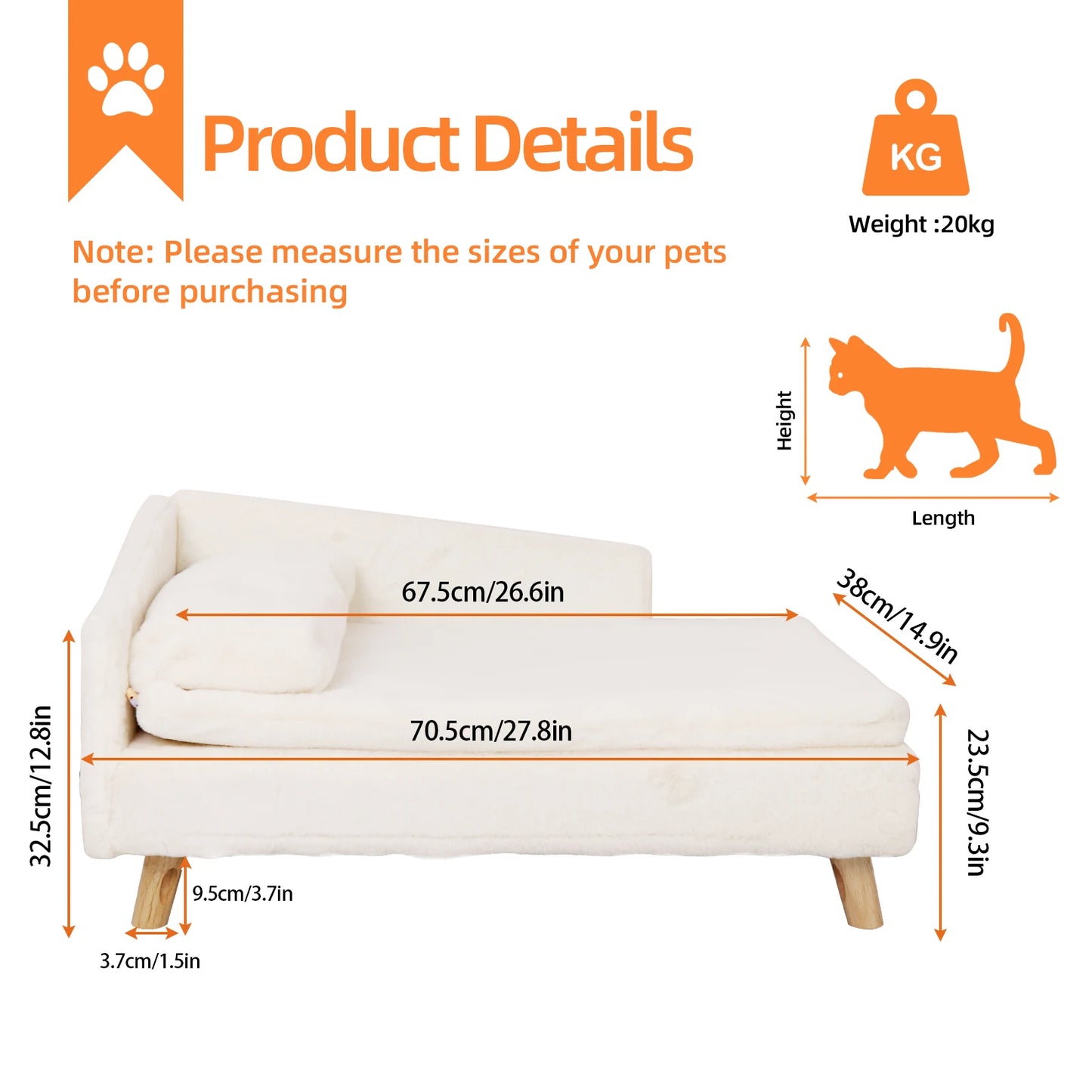 Nordic Pet Stool Bed with Cozy Pad Waterproof