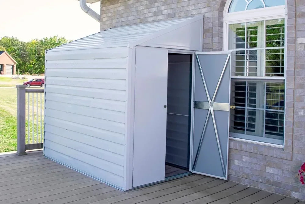 Compact Galvanized Steel Storage Shed with Pent Roof, 4' x 7'