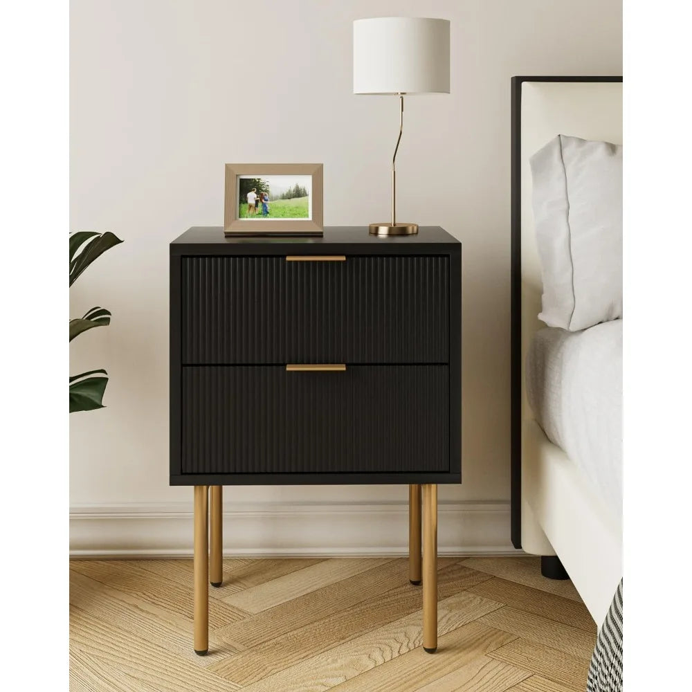 Nightstand, 2 Drawer Dresser for Bedroom